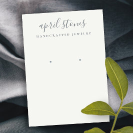 スクリプミニマルト黒灰色の白いイヤリングディスプレイ 名刺