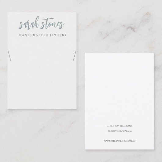 スクリプミニマルト黒灰色ホワイトネックレスディスプレイ 名刺 (正面/裏面)