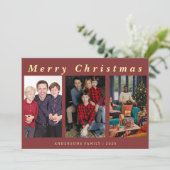 スクリプミニマルト3フォトメリークリスマスレッドフォイル シーズンカード (スタンド正面)