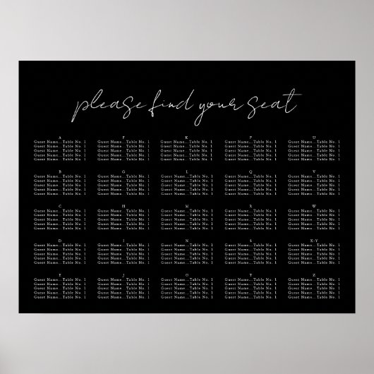 スクリプミニマルト、シーティングチャート ポスター (正面)