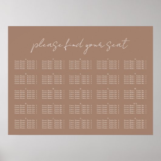 スクリプミニマルト、シーティングチャート ポスター (正面)