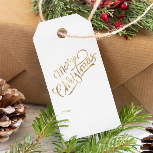 スクリプミニマルト・メリークリスマス・ゴールド・フォイル ギフトタグ