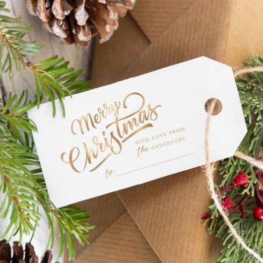 スクリプミニマルト・メリークリスマス・ゴールド・フォイル ギフトタグ