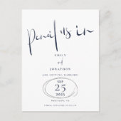 スクリプミニマルトNavyで鉛筆の日付を保存 案内ポストカード (正面)