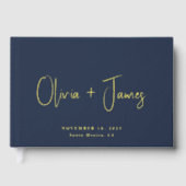 スクリプミニマルトPhoto Navy Blue結婚's ゲストブック (正面)