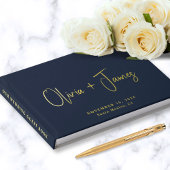 スクリプミニマルトPhoto Navy Blue結婚's ゲストブック