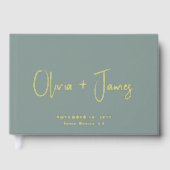 スクリプミニマルトSage Green結婚の ゲストブック (正面)