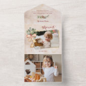 スクリプメリートと花/引き裂かれたアンティーク紙写真 オールインワン招待状 (内側)