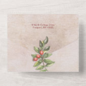 スクリプメリートと花/引き裂かれたアンティーク紙写真 オールインワン招待状 (裏面)