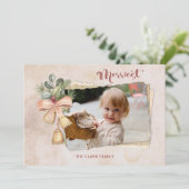 スクリプメリートと花/引き裂かれたアンティーク紙写真 シーズンカード (スタンド正面)