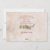 スクリプメリートと花/引き裂かれたアンティーク紙写真 シーズンカード (裏面)