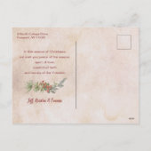 スクリプメリートと花/引き裂かれたアンティーク紙写真 シーズンポストカード (裏面)