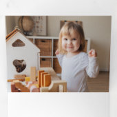 スクリプメリートと花/引き裂かれたアンティーク紙写真 三つ折りクリスマスカード (内部最初)