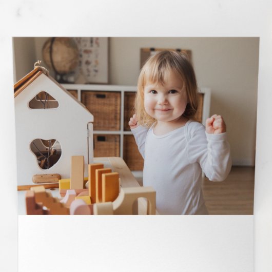 スクリプメリートと花/引き裂かれたアンティーク紙写真 三つ折りクリスマスカード (内部最初)