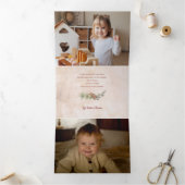 スクリプメリートと花/引き裂かれたアンティーク紙写真 三つ折りクリスマスカード (内部)