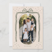 スクリプメリートエレガントシックなクリスマスボウアーチフォト シーズンカード (正面)