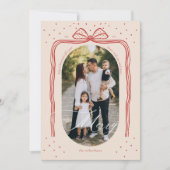 スクリプメリートエレガントシックなクリスマスボウアーチフォト シーズンカード (正面)