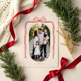 スクリプメリートエレガントシックなクリスマスボウアーチフォト シーズンカード