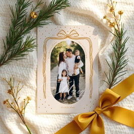 スクリプメリートエレガントシックなクリスマスボウアーチフォト シーズンカード