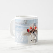 スクリプメリートシンプルの写真とモダンフルレイアウト コーヒーマグカップ (正面左)