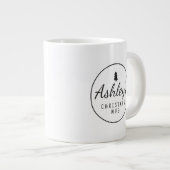 スクリプメリートタイポグラフィクリスマスパーソナライズされた ジャンボコーヒーマグカップ (正面右)
