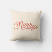 スクリプメリートタイポグラフィミニマルなクリスマス クッション (正面)