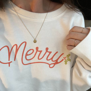 スクリプメリートタイポグラフィミニマルなクリスマス スウェットシャツ