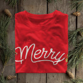 スクリプメリートタイポグラフィミニマルなクリスマス Tシャツ