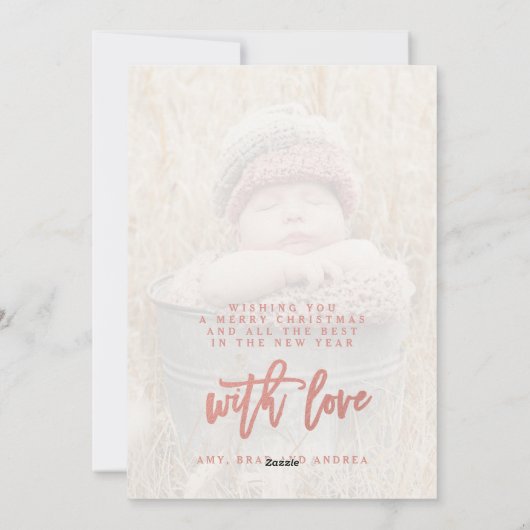 スクリプメリートフェイクバラゴールドフォイルホリデーフォト シーズンカード (裏面)