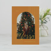 スクリプメリートモダンストライプフォトアーチフレーム黄色 箔シーズンカード (立ち正面)