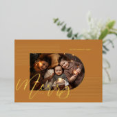 スクリプメリートモダンストライプフォトアーチフレーム黄色 箔シーズンカード (立ち正面)