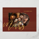 スクリプメリートモダンストライプフォトアーチ枠(赤) 箔シーズンカード (正面)