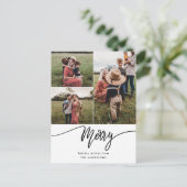 スクリプメリートモダンファミリーフォトホリデー ポストカード (スタンド正面)