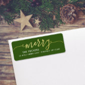 スクリプメリート金箔グリーンクリスマスアドレス ラベル