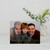 スクリプメリートhappy holidays写真クリスマス 箔シーズンポストカード (立ち正面)