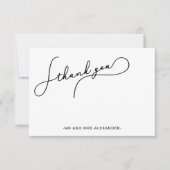 スクリプモダンかわいらしト白黒ありがとう サンキューカード (正面)