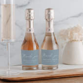 スクリプモダンエレガントトほこりっぽい青ありがとう スパークリングワインラベル