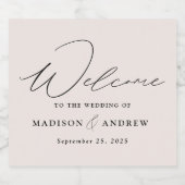 スクリプモダンエレガントト結婚クリーム スパークリングワインラベル (シングルラベル)