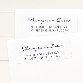 スクリプモダンエレガントトNavy Blue差出人住所 ラベル