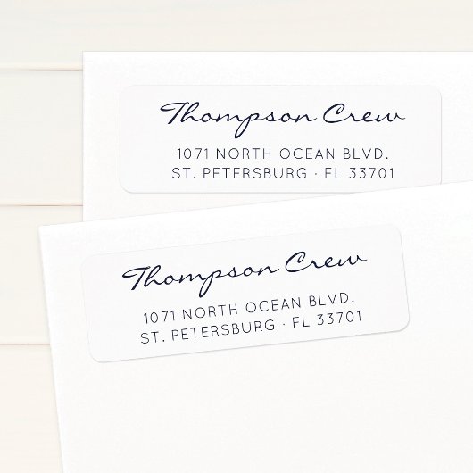 スクリプモダンエレガントトNavy Blue差出人住所 ラベル