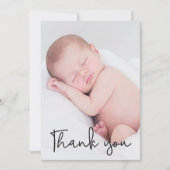 スクリプモダントありがとうごベビー写真誕生 案内状 (正面)