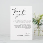 スクリプモダントありがとうご婚礼レセプションカード (スタンド正面)