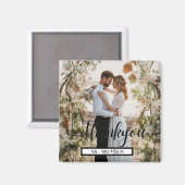 スクリプモダントありがとう結婚の写真のお願い マグネット (正面/裏面)