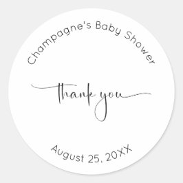 スクリプモダントありがとう赤ちゃんシャワー ラウンドシール