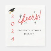 スクリプモダントおめでとう赤と黒 スタンダードランチョンナプキン (正面)