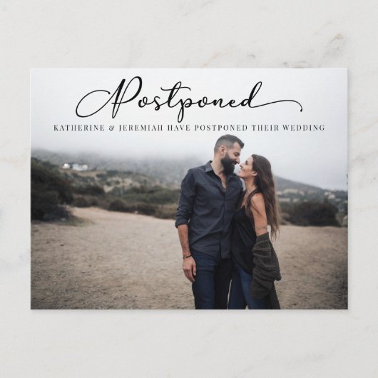 スクリプモダントが延期さ結婚れた日付の変更 ポストカード (正面)