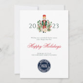 スクリプモダントくるみ割りカーハッピーホリデーズビジネス シーズンカード (正面)