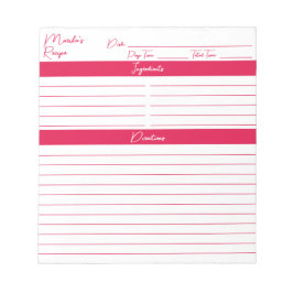 スクリプモダントさくらんぼ赤パーソナライズされたレシピ ノートパッド