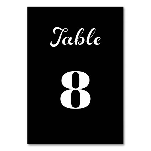 スクリプモダントしゃれているミニマリスト結婚ブラック テーブルナンバー (正面)