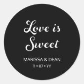 スクリプモダントしゃれているミニマリスト結婚ブラック ラウンドシール (正面)